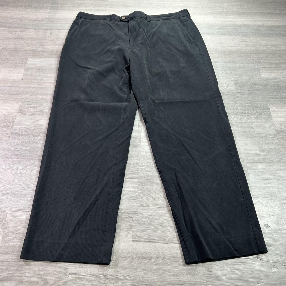 Tommy Bahama Pants Mens 38x30 Black Silk Cotton Chino Relaxed Fit Casual